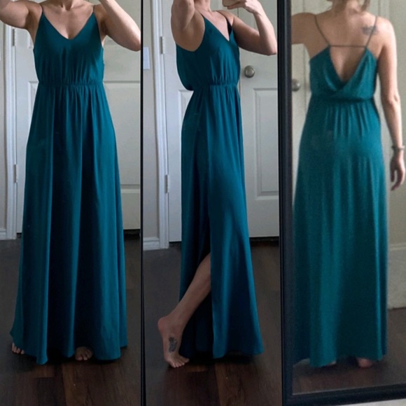 LOFT Dresses & Skirts - LOFT emerald green open back maxi dress